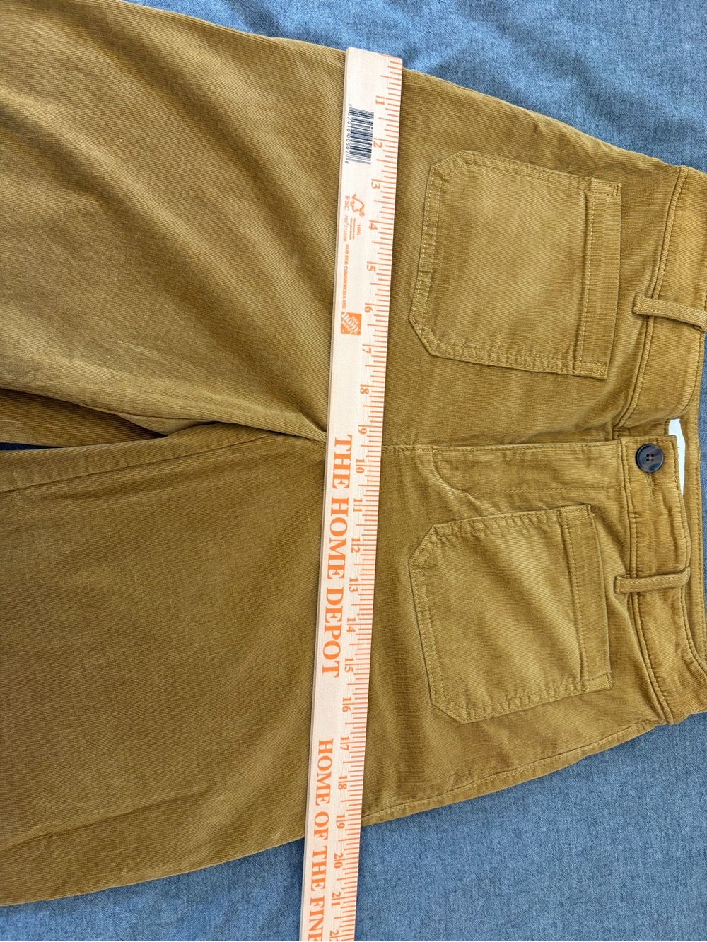 Ann Taylor LOFT THE PALMER Mustard Yellow Brown Wide Leg Corduroy Boho Pants 6 - Picture 12 of 14